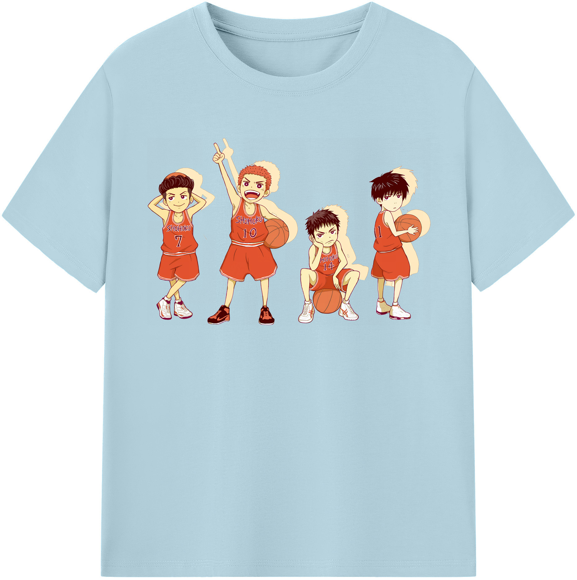 SLAM DUNK／スラムダンク 綿100％半袖Tシャツ（フロントプリント）